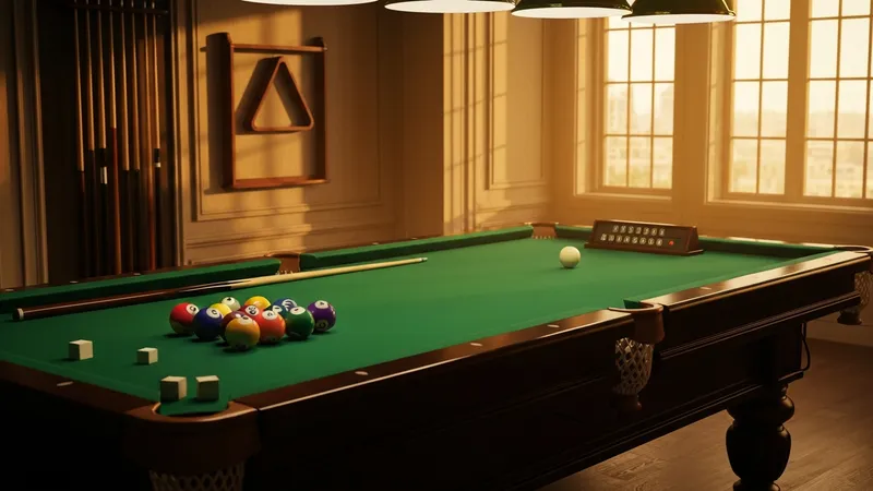 Showroom de billards avec différents modèles et finitions