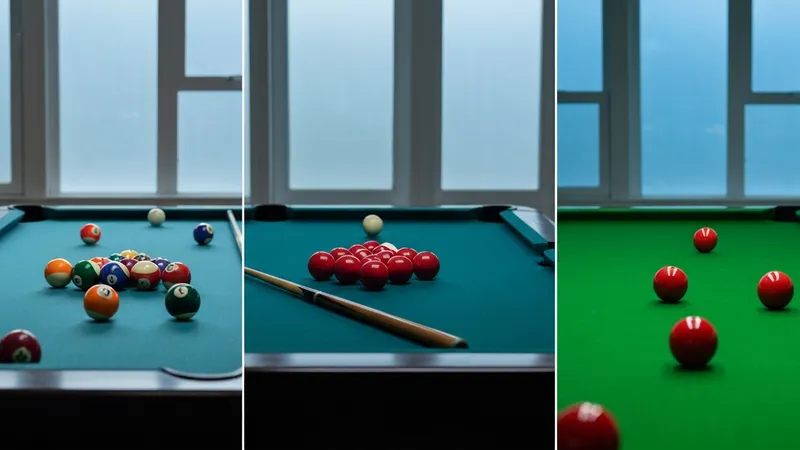 Comparaison des trois principaux types de billard français américain anglais